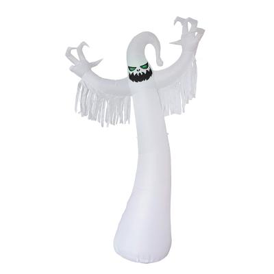 China Festival Stuff 360cm Inflatable Halloween White Ghost With Explosion Element LED Inflatables For Outdoor Halloween Yard Garden Lawn Decoration for sale