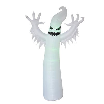 China Festival Stuff 360cm Inflatable Halloween White Ghost With Explosion Element LED Inflatables For Outdoor Halloween Yard Garden Lawn Decoration for sale