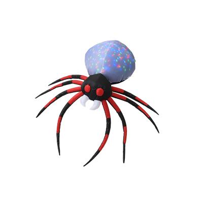 China Festival Stuff 130cm Halloween Inflatable Spider With Explosion Element LED Inflatables For Outdoor Halloween Yard Garden Lawn Decoration for sale