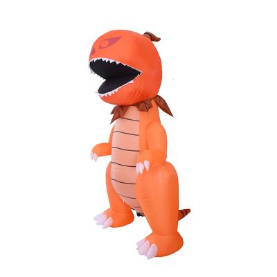 China Festival Stuff 240cm Halloween Inflatable Pumpkin Dinosaur With Explosion Element LED Inflatables For Outdoor Halloween Yard Lawn Decoration for sale