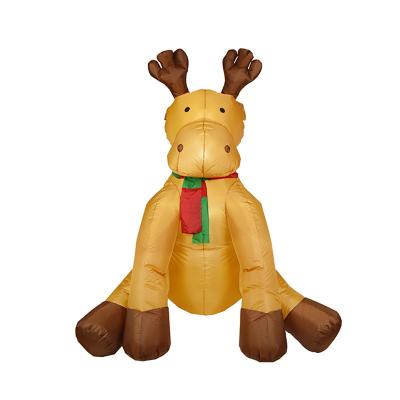 China Popular Christmas Gift 120cm Christmas Decoration Deer Inflatable Outdoor Element LED Blow Up Inflatables For Outdoor Xmas Yard Lawn Decoration for sale