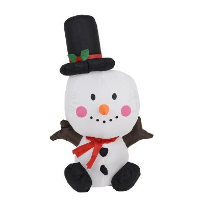 China Popular Christmas Gift 80cm Christmas Decoration Inflatable Snowman Outdoor Element Blow Up Inflatables For Outdoor Yard Lawn Decoration for sale