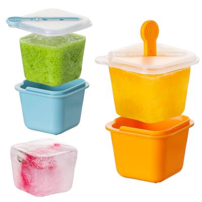 China Silicone vierkant ijsblokkenbak vorm maken met deksel 6PACK koelkast accessoire Te koop