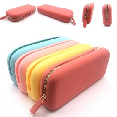 China Customized Logo Acceptable Cosmetic Storage Bag 2024 Hot Silicone Makeup Bag for Women for sale