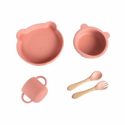 China 500g BPA Free Silicone Kids Baby Feeding Tableware Set with Classic Design Style for sale