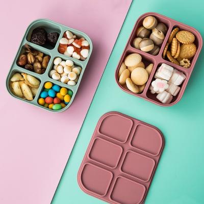 China Contenedor de almacenamiento de alimentos para bebés de silicona de forma rectangular de microondas seguro sin BPA Reutilizable en venta