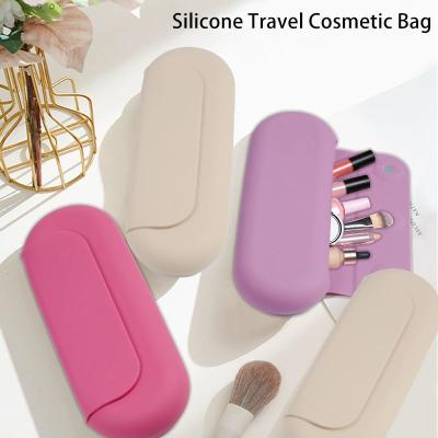 China Logo Customized Silicone Travel Cosmetic Organizer for Women and Girls for sale