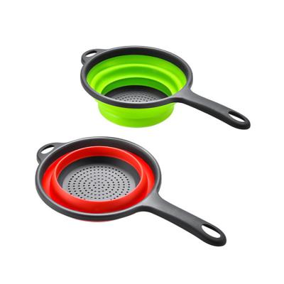 Cina Strumenti da cucina Cesto rotondo Colander pieghevole Sink strainer Set con maniglia PP TPR in vendita