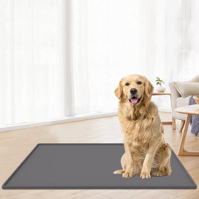 China Custom Color Silicone Dog Food Mat Tray Non-slip Waterproof Pet Feeding Mat Bpa Free for sale