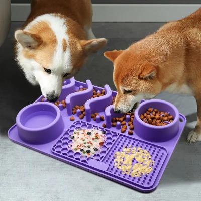 China BPA-Free Silicone Pet Food Bowl Mat for Dogs Puppies Temperature Resistance -40 to 250 for sale