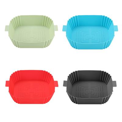 China Sustainable Air Fryer Silicone Pot Liner Tray Pan for Baking Mat and Basket Square for sale