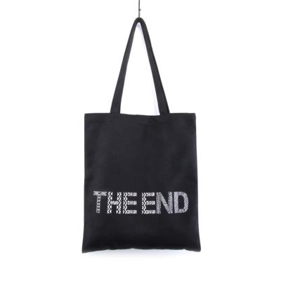 China Custom Printed Eco Canvas Recycled Canvas Tote Bag With Logo Cotton Tote Shoulder Bag Shopping Bags for sale