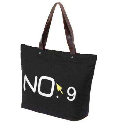 China Custom Reusable Black Canvas Tote Bag With Print Logo Promotional Wholesale for sale