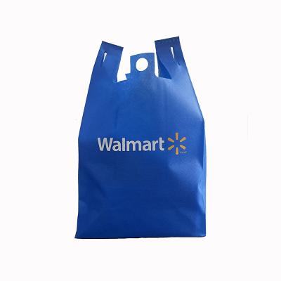 China Who respects the environment; Recyclable; Wholesale Reusable Custom Non Woven Shopping Bag Vest Bags For Walmart Supermarket for sale