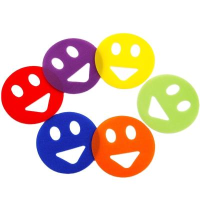 China FREE Customized Smiley Face Carpet Sit Spots Viable SAMPLE Hook And Loop Carpet Markers for sale