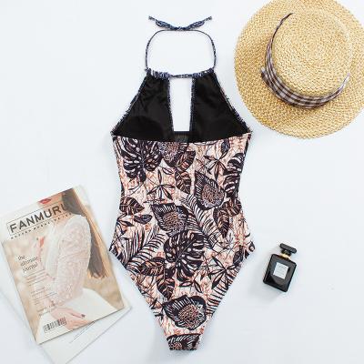 China 2022 High Waist Floral Print Bikini One Piece Thong Swimwear Lace Swimwear Women Breathable Women Set Female Retro Bikinis Tops for sale