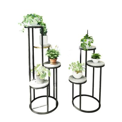 China Modern Nordic Style Flower Pot Holder Home Decor Balcony Multi-floor White Marble Top For Living Room for sale