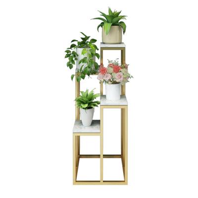 China Modern Planter Stand Modern Plant Pots Round Flower Plant Stand Metal For Home Flower Stand Potted Indoor Outdoor Decor Gold for sale