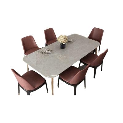 China Unadjustable Dining Table Rectangle Square Round With Sintered Stone Table Top for sale