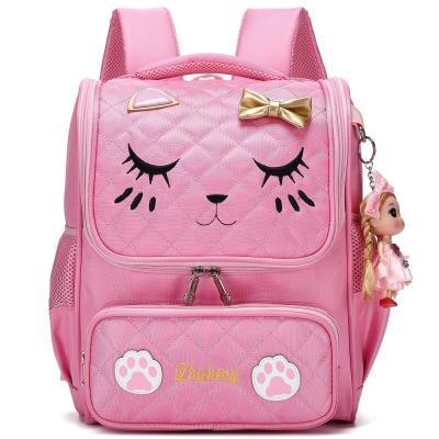 China Cute Cat Face Bow Kids Backpacks School Backpack 2020 Waterproof Cute Pink Children Backpacks for sale