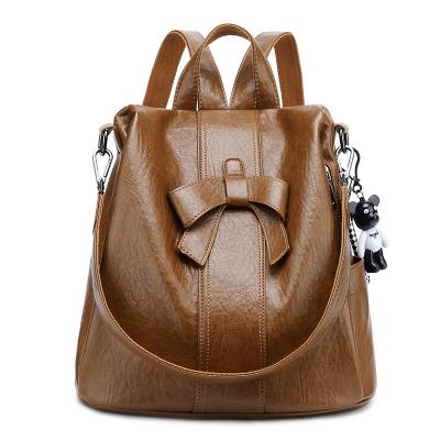 China Hot Selling Waterproof Fashion PU Women Leather Backpacks Bag Large Capacity Girl To Backpack Travel Casual Backpacks For Lady for sale