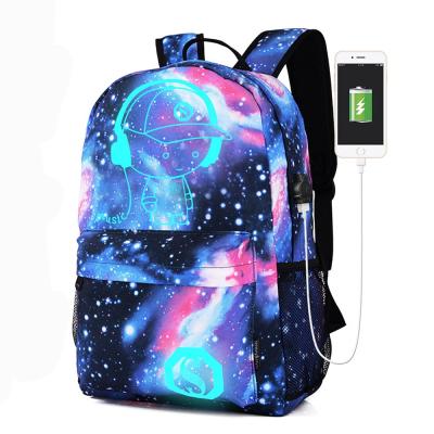 China Anti-theft Anime Luminous Backpack, Lightweight Laptop Backpack with USB Charger Port and Lock Pencil Case and for Teens Girls Boys for sale