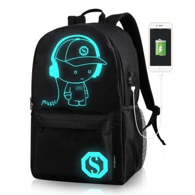 China With USB Anime Aniti-theft Backpack Luminous School Bookbag Waterproof Laptop Backpack With USB Charging Port for sale