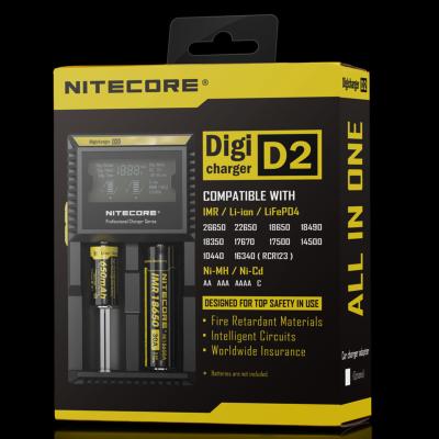 China Ladegerät-Doppelladegerät Nitecore D2 LCD für IMR/Li-ion/Ni-MH/Hi-Cd/LiFePO4 18650, Batterie 26650 zu verkaufen