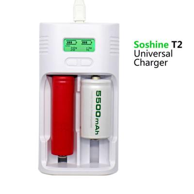 China Soshine-T2 LCD-Ladegerät für Li-Ion Ni-MH LiFePO4 26650 18650 14500 16340 Batterien C AA AAA zu verkaufen