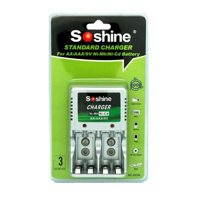 China Soshine AAA/AA/9V NI-MH Compact Battery Charger for AAA,AA 1-2pcs 9V Ni-Cd/Ni-MH batteries for sale