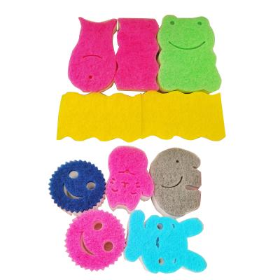 China Sustainable Cellulose Sponge Pink Round Cleaning Scouring Sponges And Pads for sale