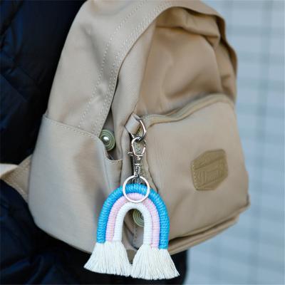 China Wholesale Handmade Key Chain Rope Cotton Bag Key Tag Pendant Key Chain Eco-friendly Material for sale