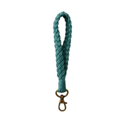 China Eco-friendly Boho Material Handmade Woven Macrame Bag Key Chain Charms Hanging Key Holder for sale