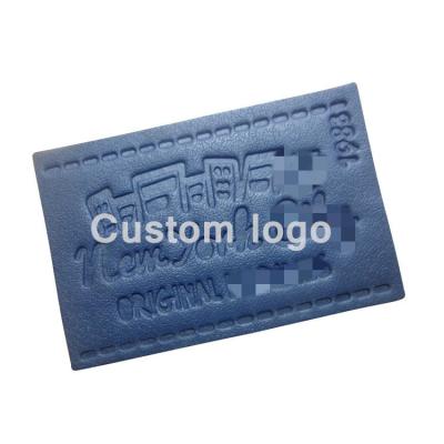 China Viable No Minimum Custom PU Leather Patch Soft Leather Clothing Logo Badge Patches for sale