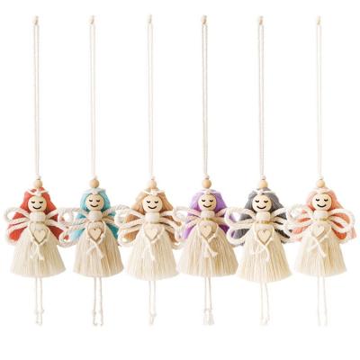 China 2023 New Ins Style Boho Macrame Angel Tassel Material Eco-friendly Fashionable Handmade Diffuser Car Hanging Decorations for sale