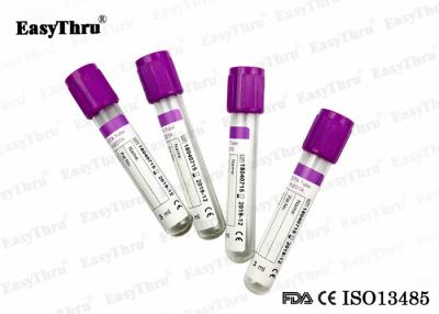 China EDTA K2 /  K3 Blood Collection Tubes Purple Top 2.0ml To 10.0ml Non - Toxic PET Or Glass for sale