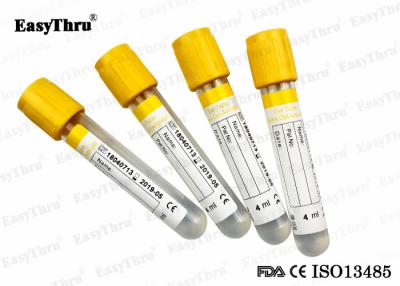 China 2ml 3ml 3.5ml Yellow Blood Collection Tubes 13 X 75mm 100% Medical Grade for sale