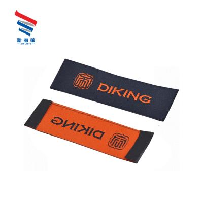 China Customized Sustainable Customized Brand Printing Apparel Garment End Folded Woven Key Labels For Apparel for sale