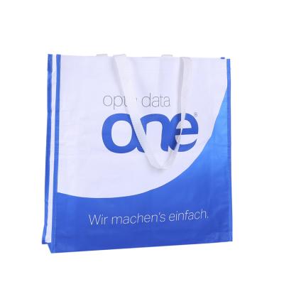 China Luxury fashion pp woven fabric ecobag reusable tote handle luxury non laminated shopping bag with custom printed logo for sale