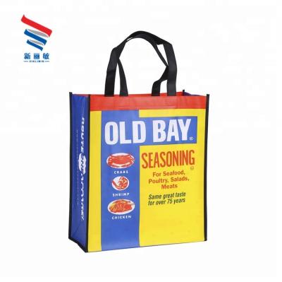 China Custom Printing Recyclable Packaging Handled Laminated PP Non Woven Shopping Bag for sale