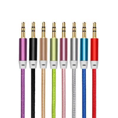 China AUX cord. COMPUTER 3.5mm Jack Aux Audio Cable For iPhone MP4 Car Headphone Microphone Gold Plated 3.5 Wire Braided for sale