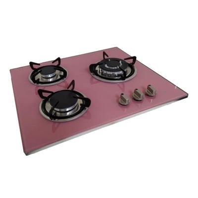 China Household Kitchen Multi-pot Cooking Cooker 3 Burner LPG Natural Gas Hob Glass Top Stove for sale