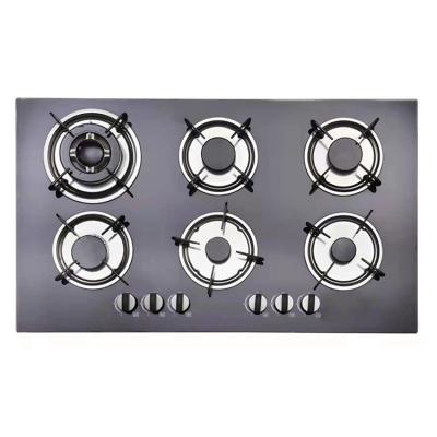 China Wholesale Household Supplier Tempered Glass Built In Gas Hob 6 Burner Gas Hob Cooking for sale