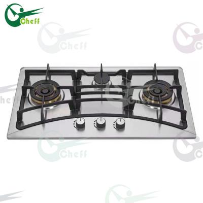 China Household Stainless Steel Panel Home Appliances Hobs 3 Burner Gas Cooker Hob Gas Stove for sale