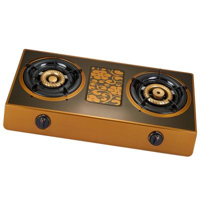 China Household Factory Direct Sale Hot Sale Stainless Steel Gas Stove Brown 2 Burner Stove for sale