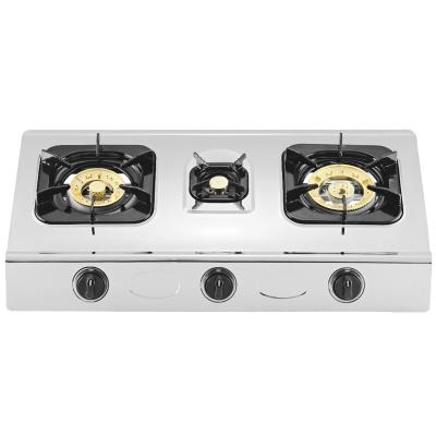 China Household Hot Selling Cheap Price Stainless Steel 3 Burner Gas Cooker For North Africa for sale