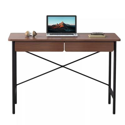 China Modern Minimalist Design Computer Desk with Two Drawers, Wooden Study Writing Home Office Desk, Portable Standing Desk for sale