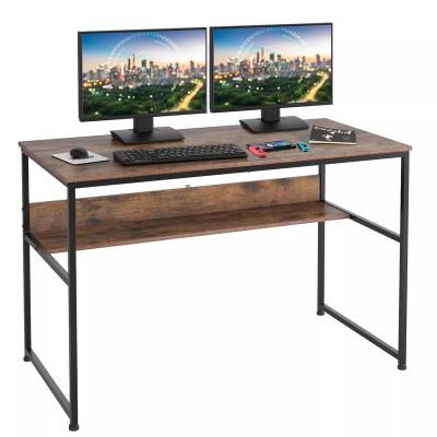 China Home Office Simple Table Desk Wood And Metal Corner Table Small Computer Study Desk for sale