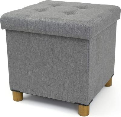 China Sturdy Cube Storage Ottoman 15inch With Foldable Storage Ottoman Storage With Legs For Bedroom Cloth Storage Folding Stool for sale