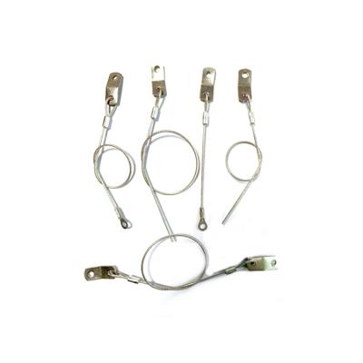 China Good tension and durability high strength pe coated galvanized steel wire rope ferrules with eyes terminal stainless steel for sale